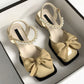 Women's Sandals Square Head Bow Fairy Gentle Inner Match Match Skirt