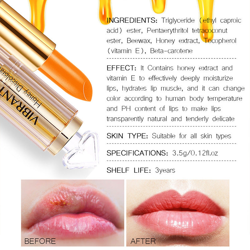 Honey Color Lipstick Moisturizing  Transparent Color Lipstick