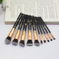 15 Marbled Design Makeup Brushes Set