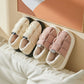 Simple Color Matching Twist Upper Surface Soft Home Wear Warm Couples Cotton Shoes