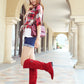 High Leg Boot Suede Ethnic Style Knight Women's Shoes