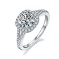 S925 Sterling Silver 3 Carat Mosonite Ring For Women