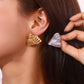 18K Gold Triangular Stud Earrings Ins Fashion Niche Style Retro Earrings For Women