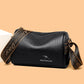 Women's Cowhide Round Trendy Fashion Wide Strap Shoulder Messenger Bag