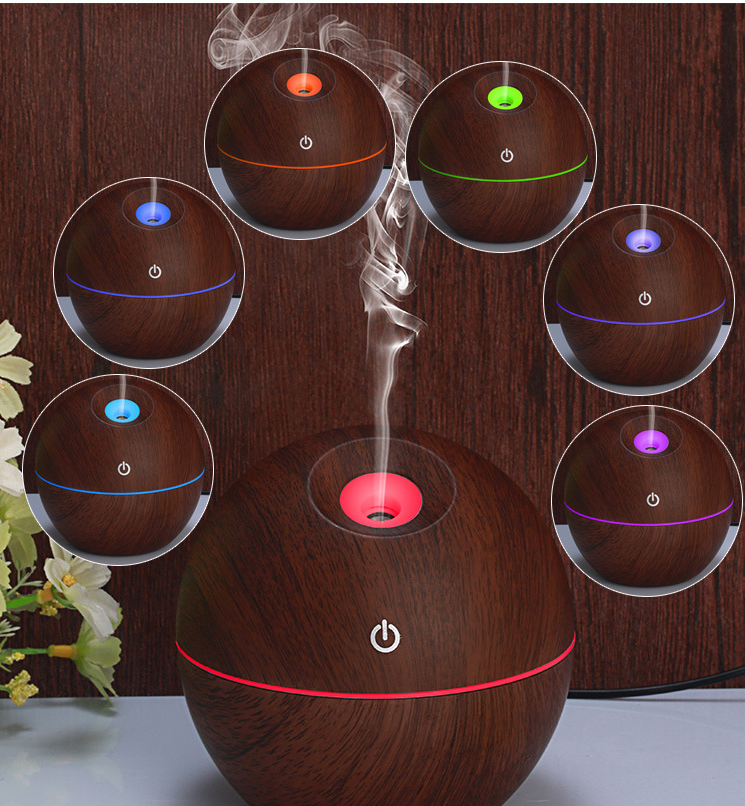 USB Aroma Essential Oil Ultrasonic Cold Steam Diffuser Air Humidifier Purifier 7 Color Change LED Night Light for Home Office