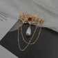 Special-interest Design Chain Tassel Pin Water Drop Pearl Accessories