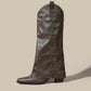 Fashion Boots Retro V Cut High Leg Boot Stud Martin Boots