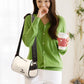 Women's Cowhide Round Trendy Fashion Wide Strap Shoulder Messenger Bag