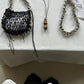 All-match Retro Dark Silver Bell Portable Shoulder Underarm Bag