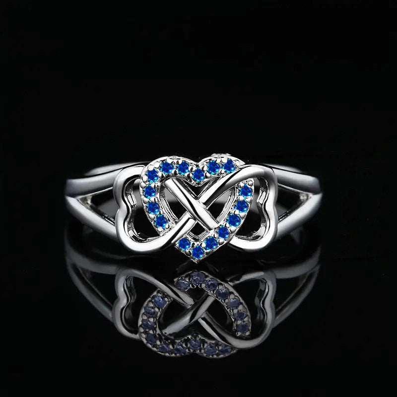 Women's Micro-inlaid Love Heart-shaped Ring