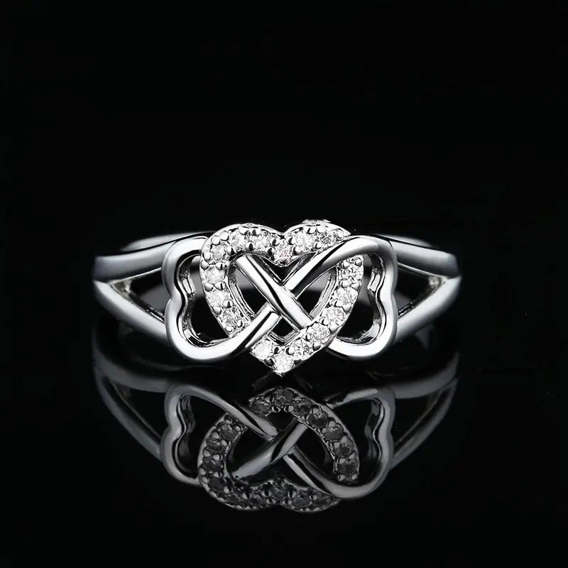 Women's Micro-inlaid Love Heart-shaped Ring