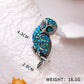 Women's Diamond Blue Owl Brooch