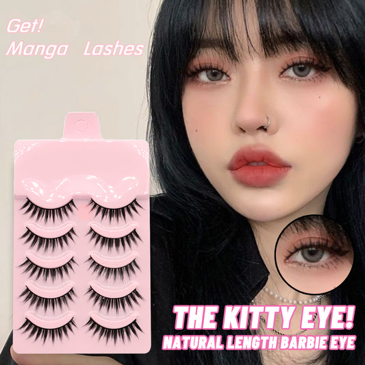 5 Pairs Manga Lashes New Arrival Anime Cosplay Natural Wispy  Korean Makeup Artificial False Eyelashes