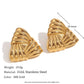 18K Gold Triangular Stud Earrings Ins Fashion Niche Style Retro Earrings For Women