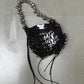 All-match Retro Dark Silver Bell Portable Shoulder Underarm Bag