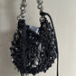 All-match Retro Dark Silver Bell Portable Shoulder Underarm Bag